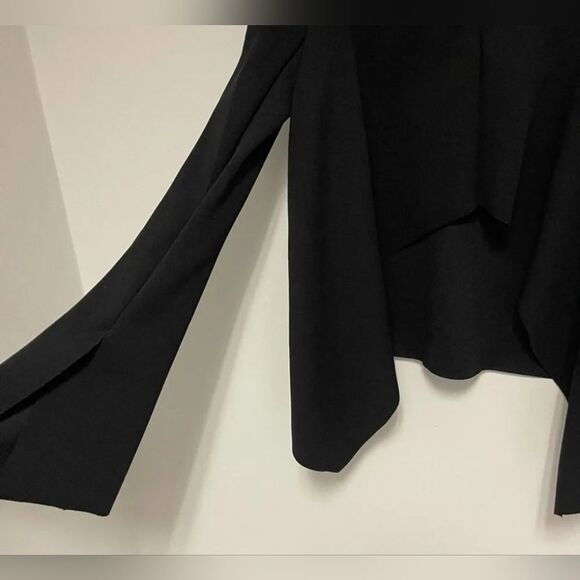 ZARA Off The Shoulder Cut Out Back Black Blouse Top Size Small - Picture 3 of 6